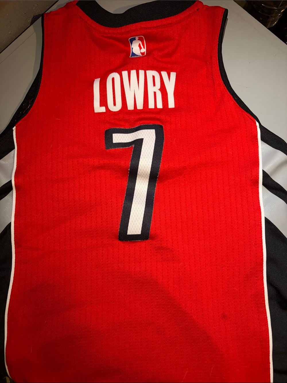adidas Red Toronto Raptors #7 Basketball Jersey with Black Accents
